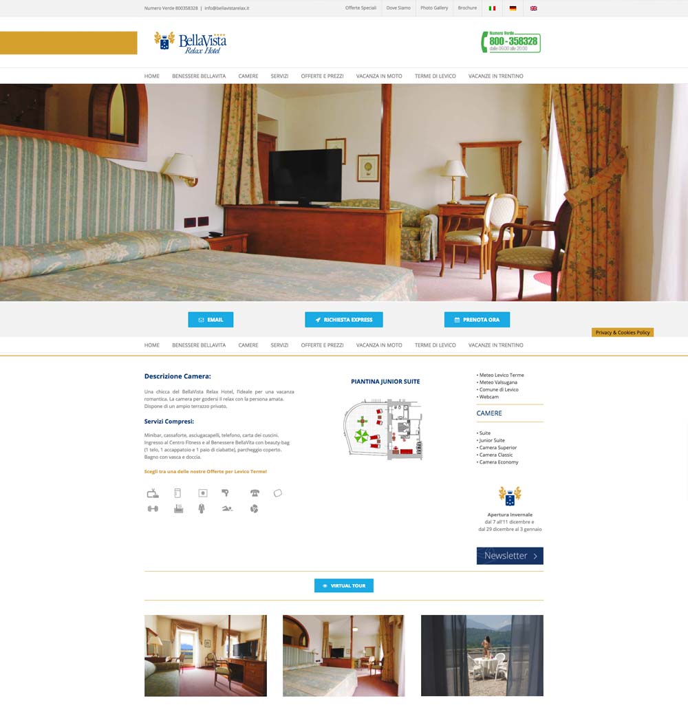 Sito BellaVista Relax Hotel Camera | D2C srl | Digital Agency Milano | Al tuo cliente, direttamente